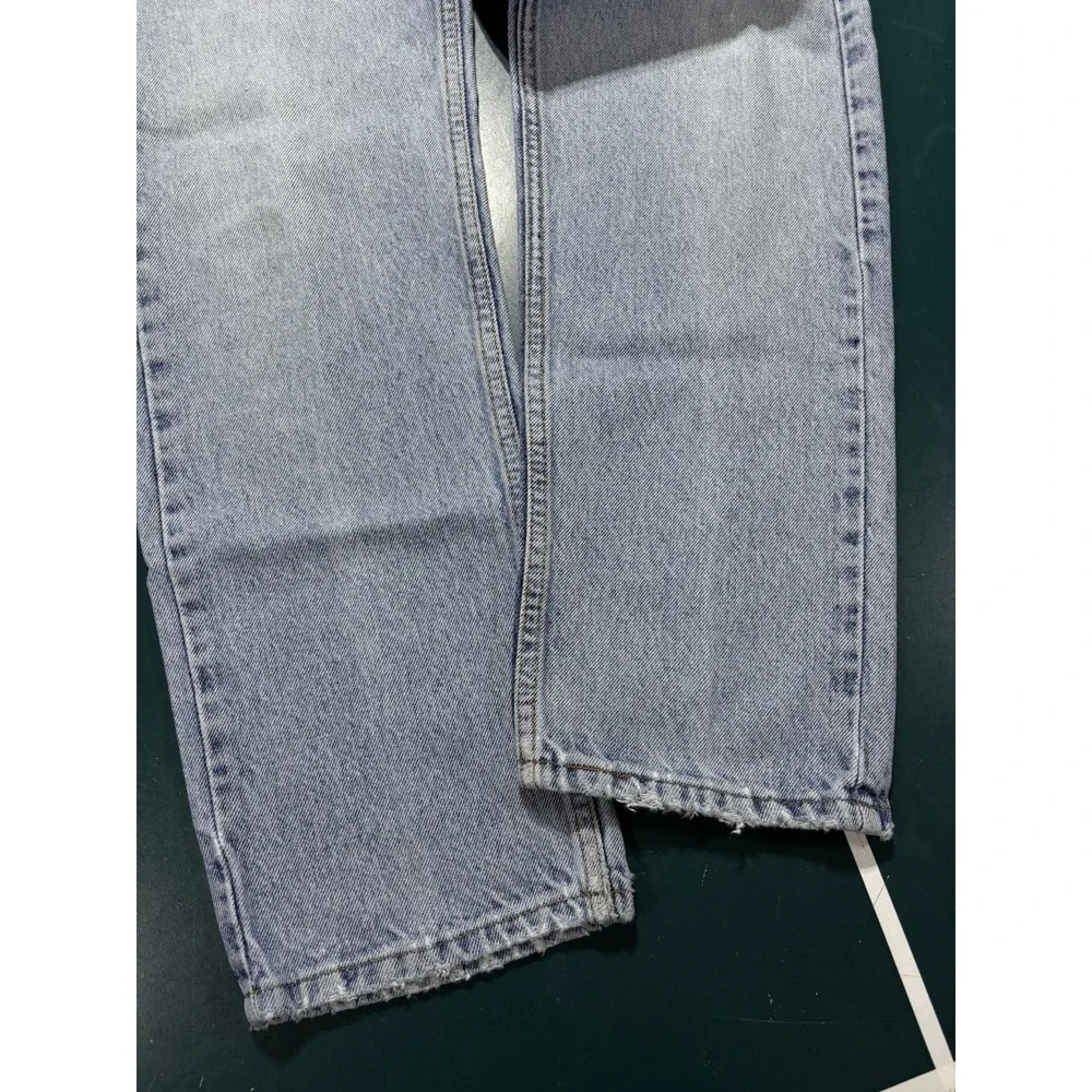 Vtg Levis 505 Orange Tab Jeans 30x29 Straight Leg Light Wash Distressed USA 90s